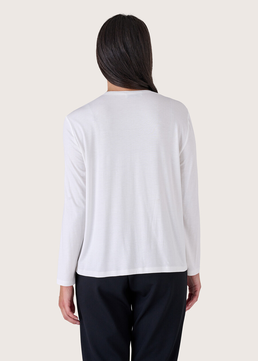 Cassys double-fabric blouse BIANCO WHITEBLU Woman , image number 3