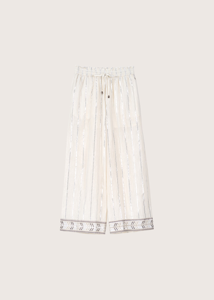 Pantalone Paros in lino e cotone BIANCO ORCHIDEA Donna , immagine n. 5