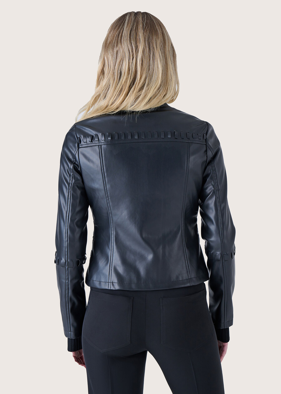 Gil eco-leather jacket NERO BLACKBIANCO ORCHIDEA Woman , image number 4
