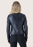 Gil eco-leather jacket NERO BLACKBIANCO ORCHIDEA Woman image number 4