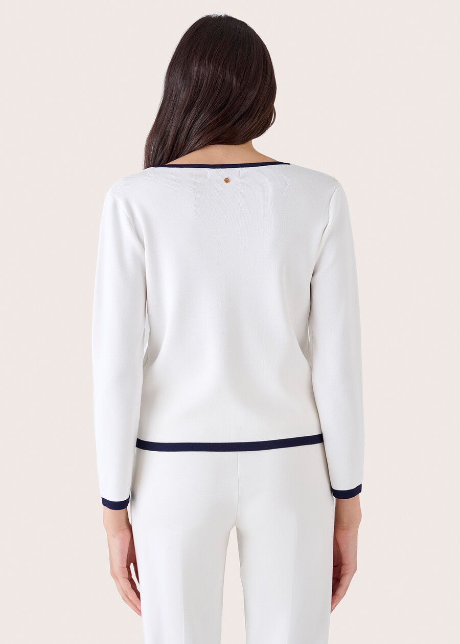 Cillan cardigan with contrasting trims BIANCO Woman , image number 3