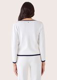 Cillan cardigan with contrasting trims BIANCO Woman image number 3