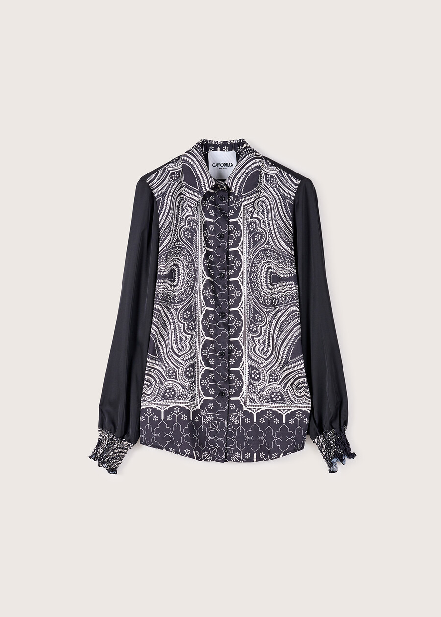 Candida satin shirt NERO BLACK Woman , image number 4