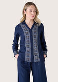 Cledi 100% rayon shirt BLUE OLTREMARE  Woman image number 2