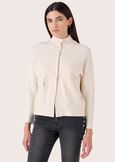 Carol cardigan ith high collar BEIGE LATTEMARRONE JAVA Woman image number 1