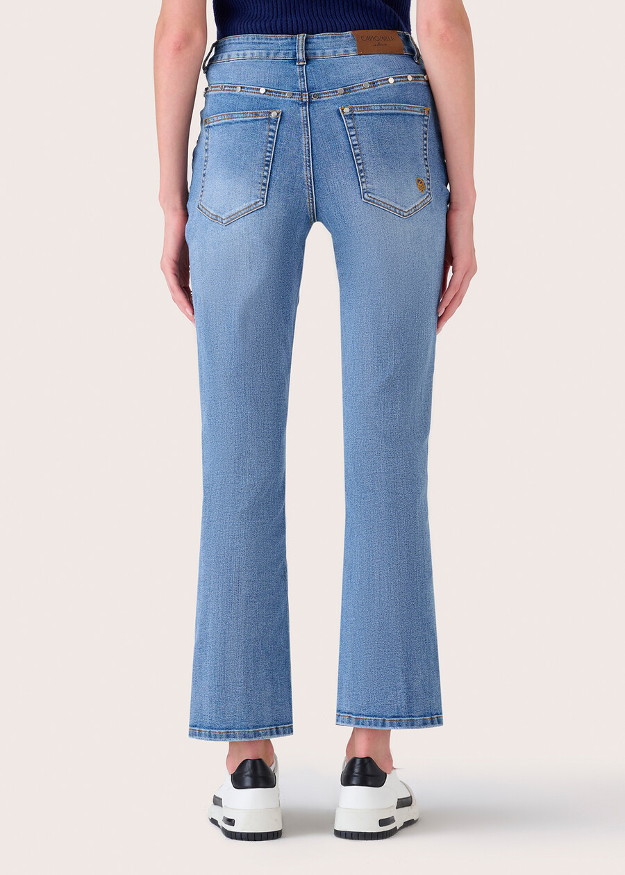 Jacqueline cotton denim trousers DENIM MEDIUM DENIM Woman , image number 4