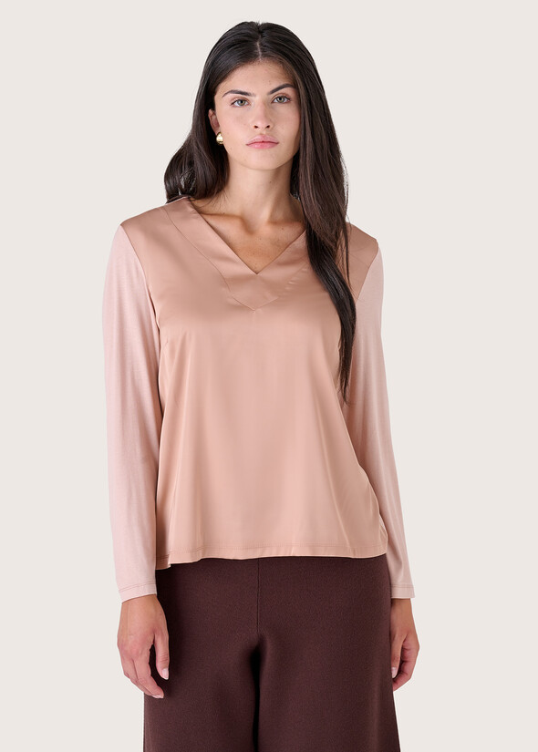 Blusa Cassy in doppio tessuto ROSA Donna null