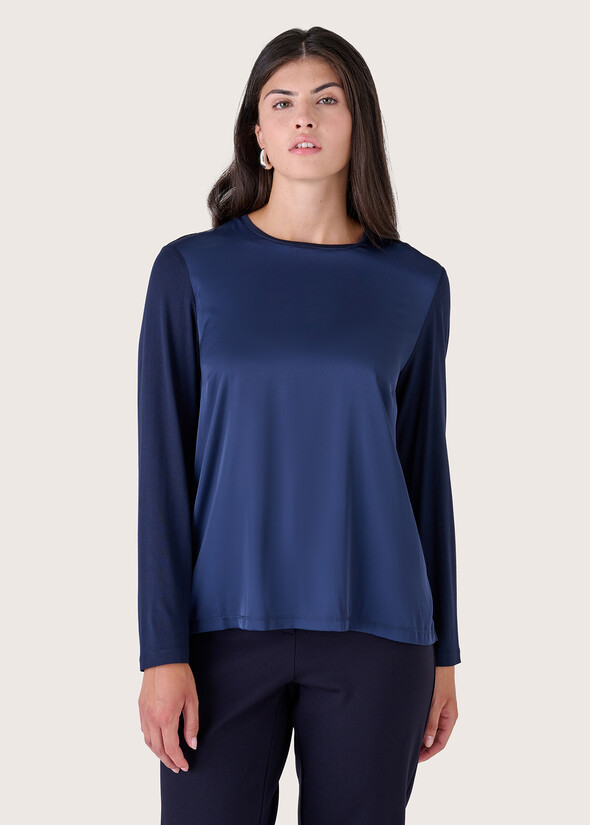 Cassys double-fabric blouse BLU Woman null