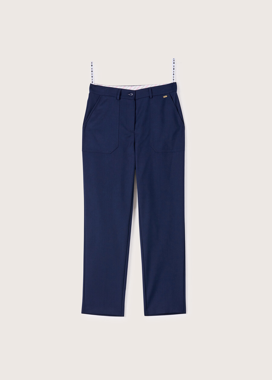 Lara trousers in polyviscose BLUE OLTREMARE Woman , image number 5