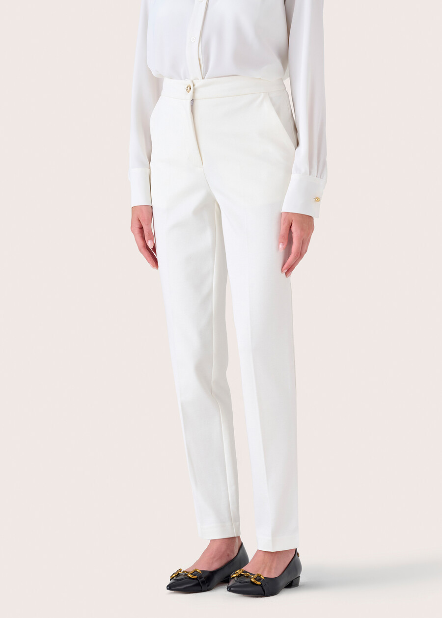 Alice trousers in Milano stitch BIANCO WHITE Woman , image number 4