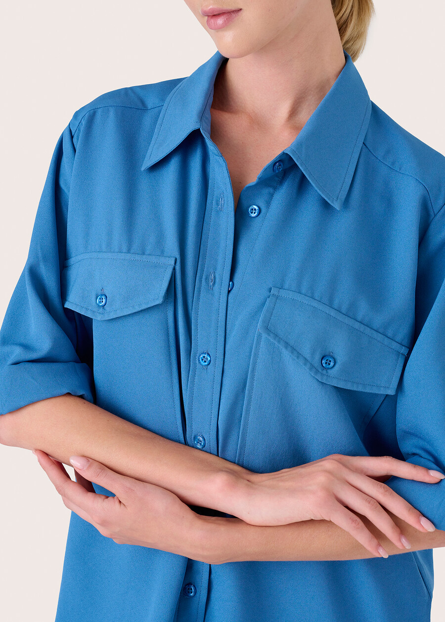 Cairoli crepe shirt BLU AVION Woman , image number 2