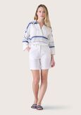 Boldi linen and cotton Bermuda shorts BIANCO WHITEVERDE ASPARAGO Woman image number 1