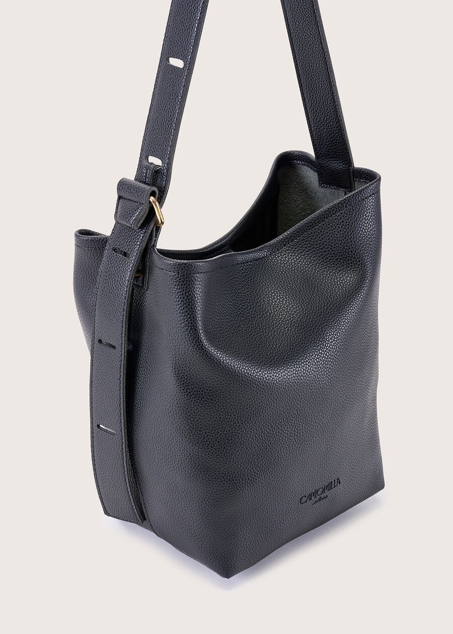 Bacci eco-leather bucket bag NERO BLACKMARRONE Woman , image number 3