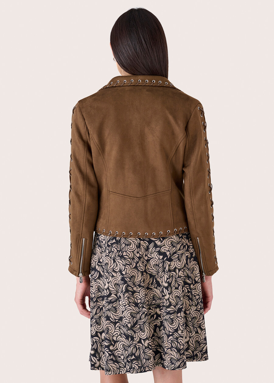 Gianni Jacket in eco-suede MARRONE Woman , image number 4