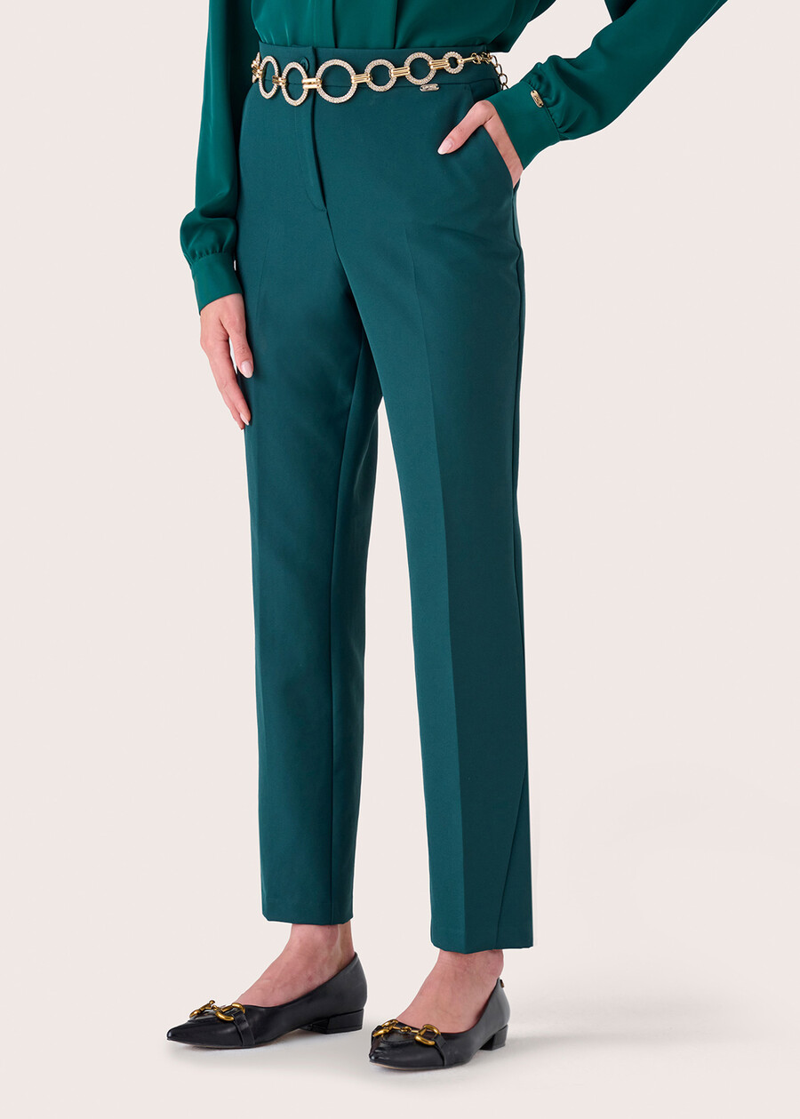 Jacqueline narrow-leg trousers ROSSO MAGENTANERO BLACKBLUE DARK BLUEVERDE BOTTIGLIA Woman , image number 3