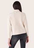 Carol cardigan ith high collar BEIGE LATTEMARRONE JAVA Woman image number 3