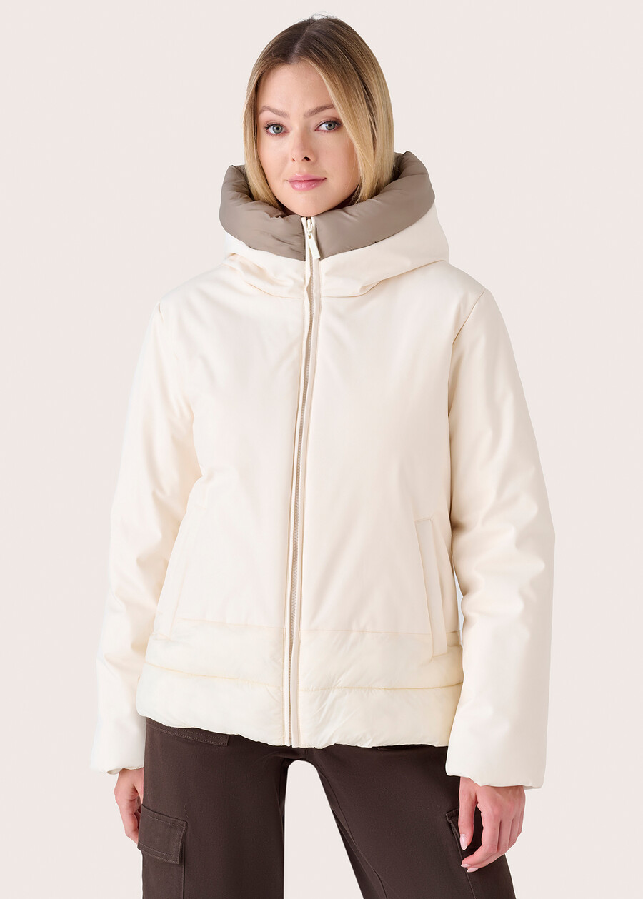 Pump double-fabric down jacket BEIGE LATTEBLUE DARK BLUE Woman , image number 2