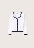 Cillan cardigan with contrasting trims BIANCO Woman image number 4