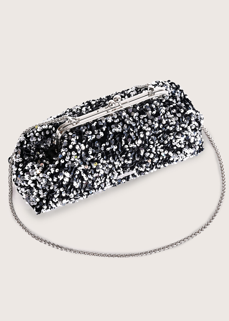 Bellissa paillettes clutch bag GRIGIO SILVER  Woman , image number 3