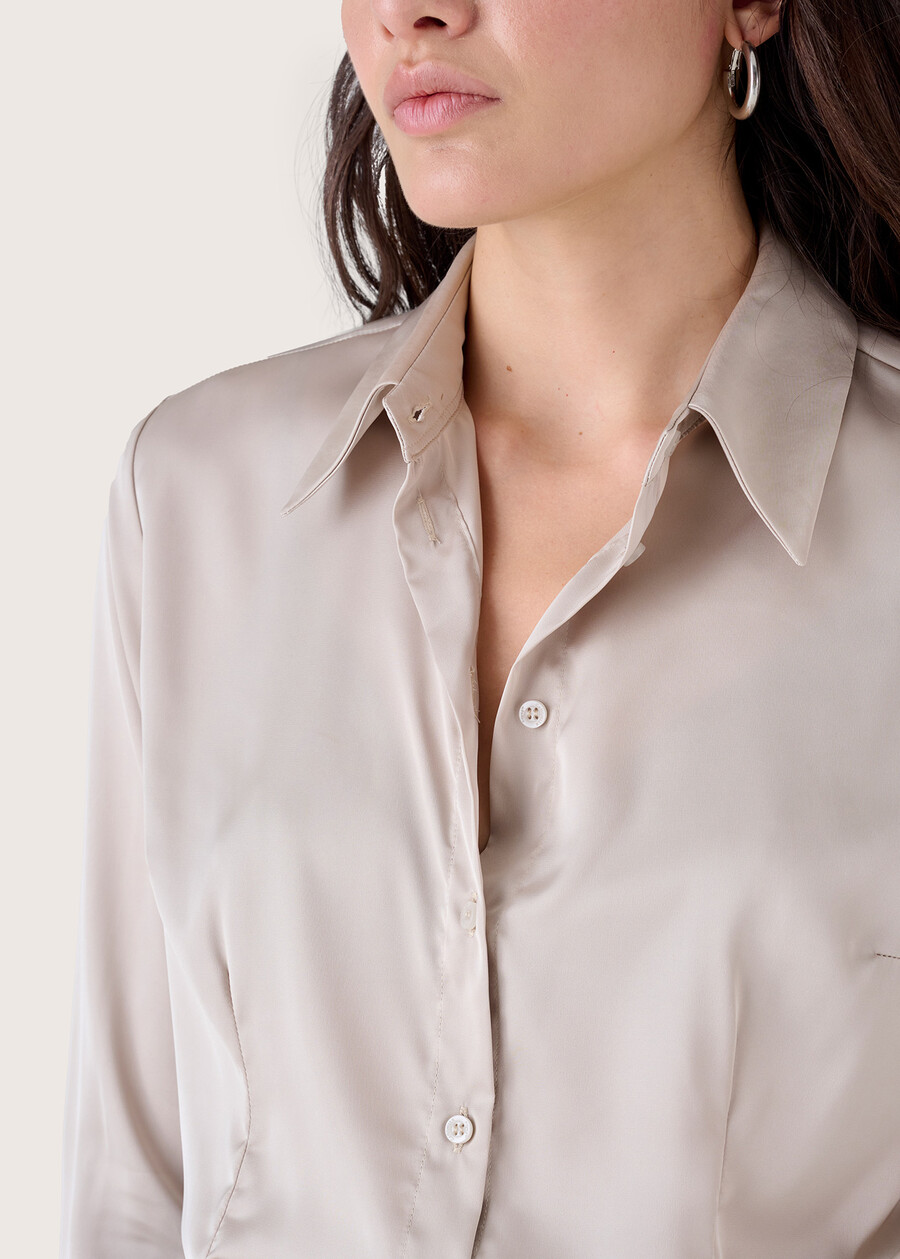 Alessia satin shirt BEIGE LIGHT BEIGEBEIGE LATTEMARRONE Woman , image number 2