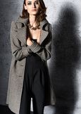 Coat with check pattern MARRONE Woman image number 1