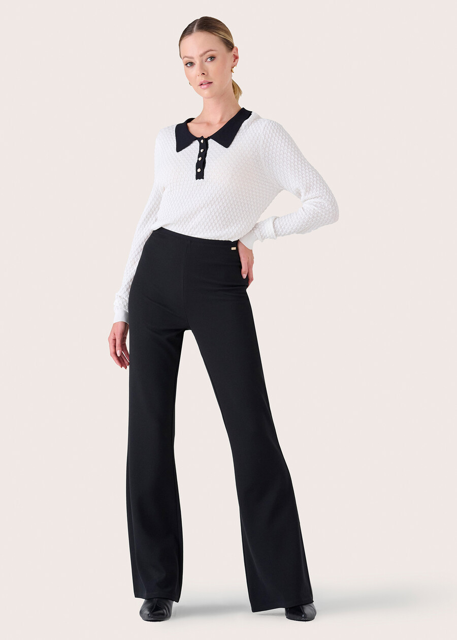 Victoria flared trousers ROSSO MARTENERO BLACKBLUE DARK BLUEMARRONE Woman , image number 2