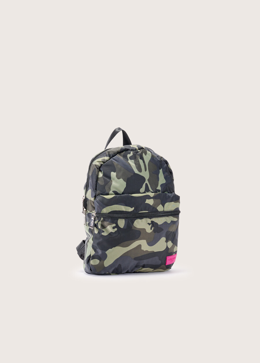 Benny camouflage nylon backpack VERDE SALVIA Woman , image number 2