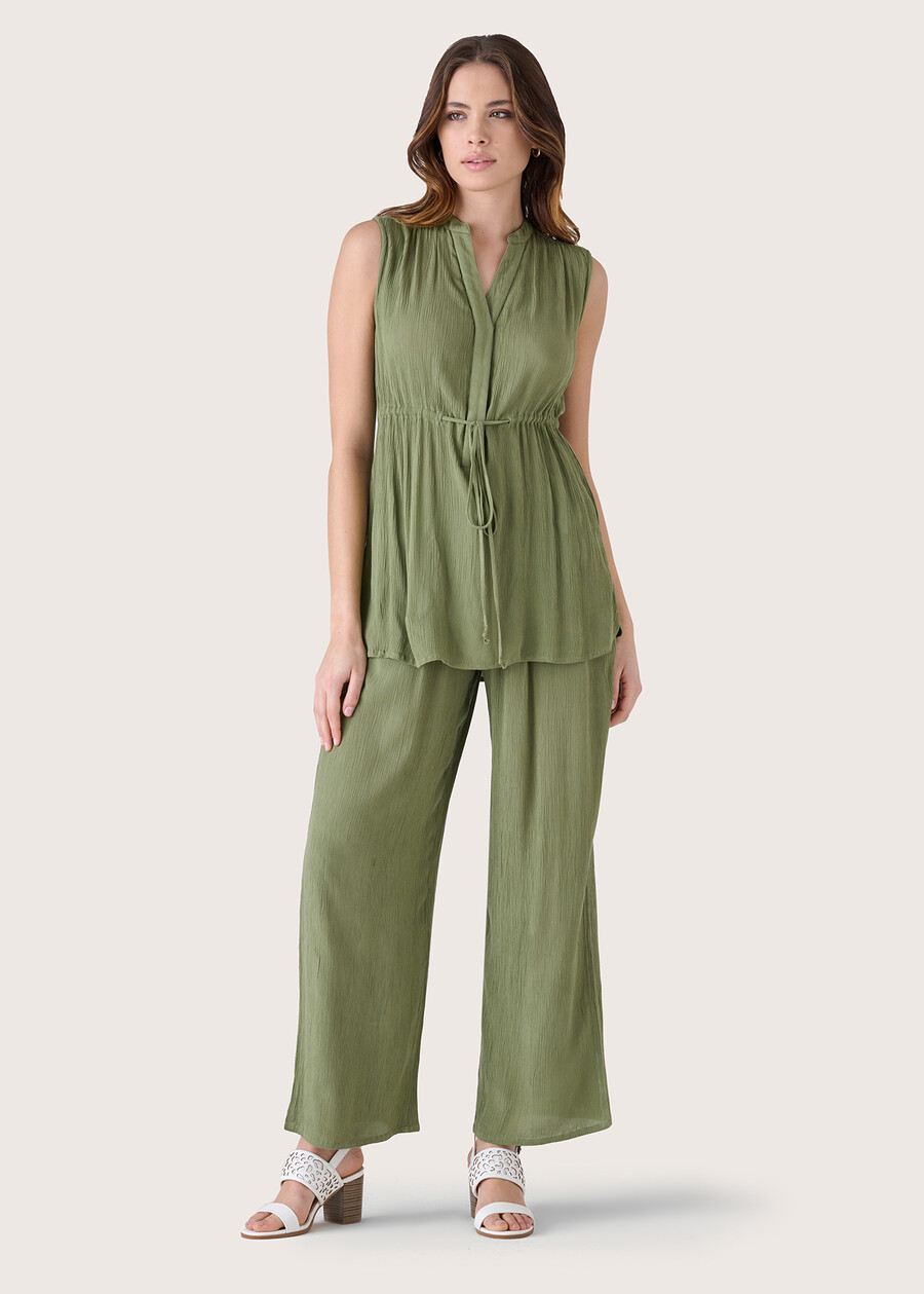 Pixar 100% rayon trousers VERDE OLIVA Woman , image number 1