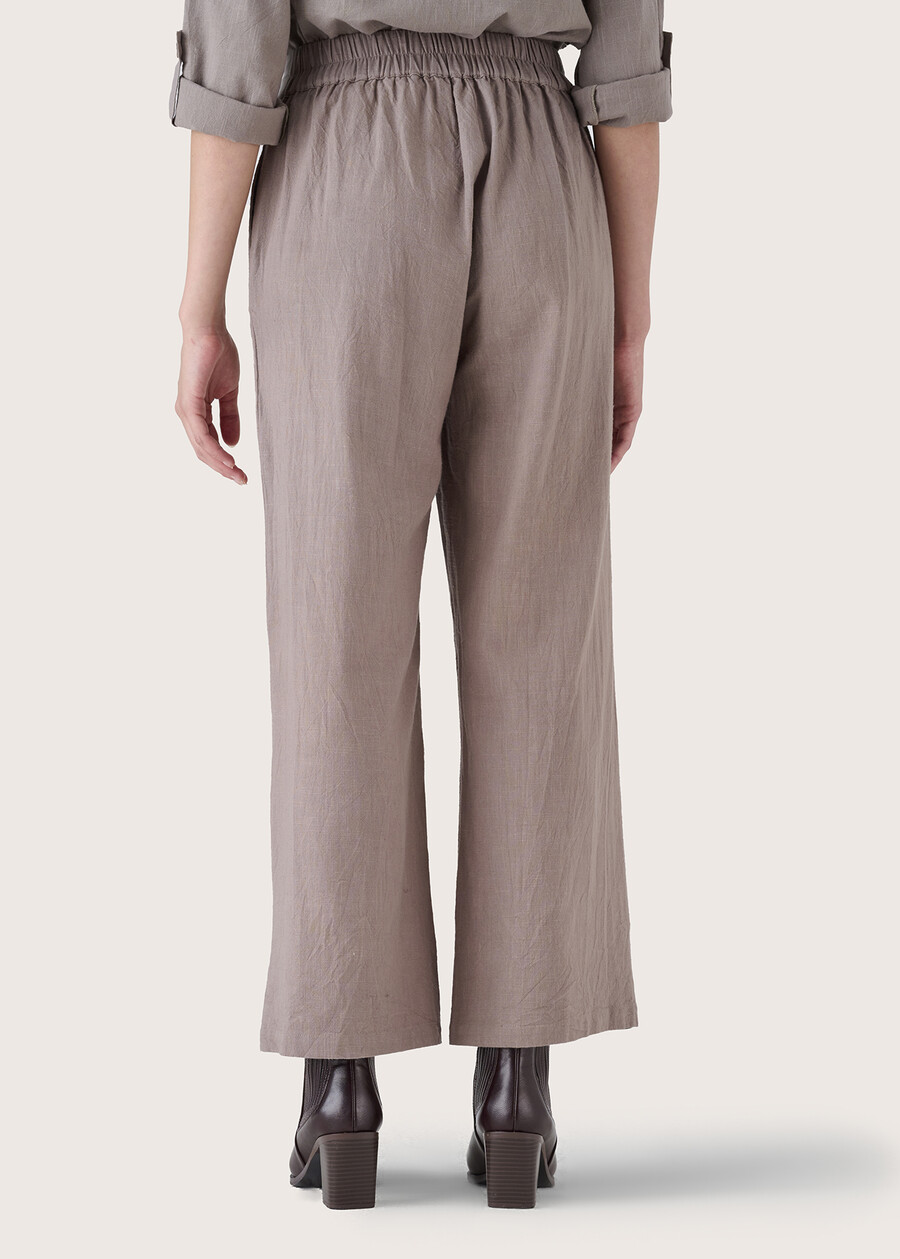 Piper 100% cotton trousers GRIGIO TORTORANERO BLACK Woman , image number 5