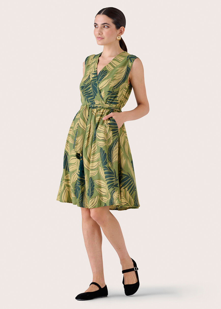 Alan Dress with Tropical Print VERDE Woman , image number 2