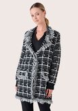 Cardi tweed cardigan NERO BLACKBEIGE LATTE Woman image number 1