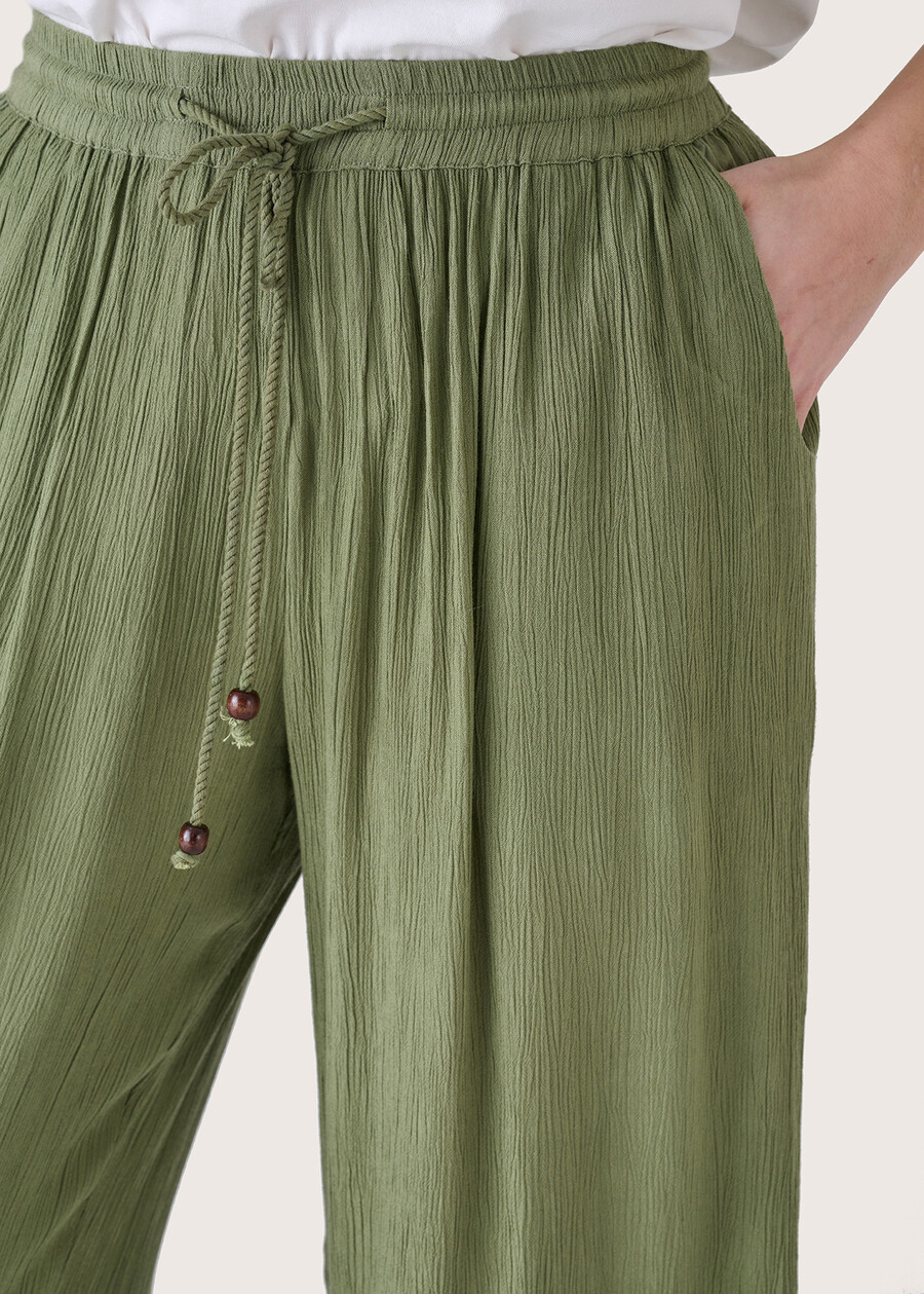 Pixar 100% rayon trousers VERDE OLIVA Woman , image number 3