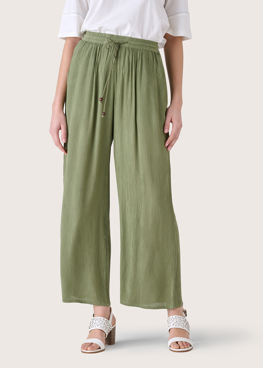 Pixar 100% rayon trousers VERDE OLIVA Woman , image number 2