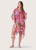 Bacco 100% cotton kaftan ROSA FUCSIA Woman image number 2