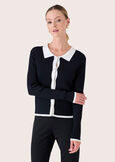 Curry polyviscose cardigan NERO BLACK Woman image number 2