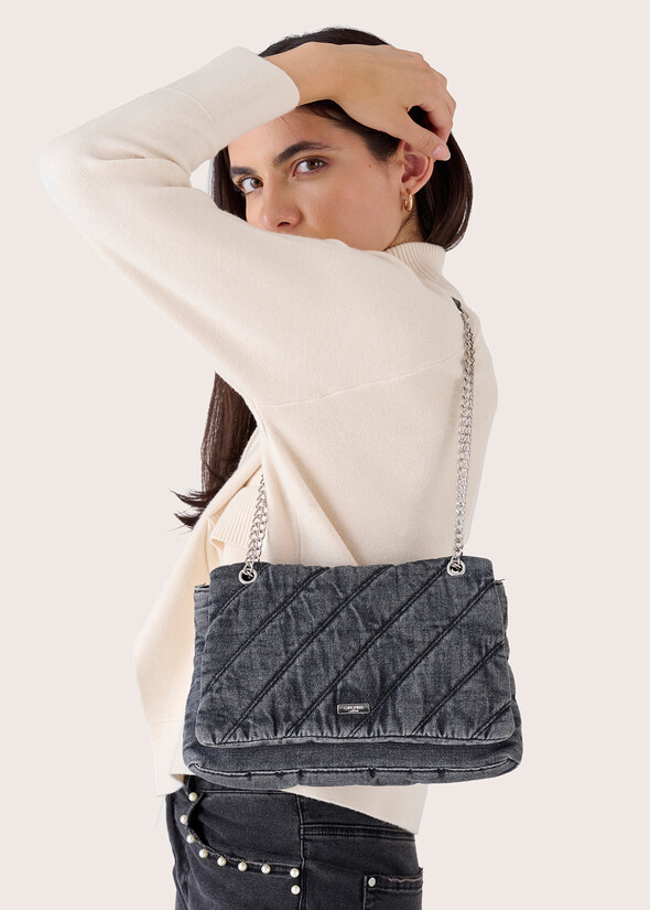 Pochette Bedelia in denim di cotone GRIGIO GREY Donna null