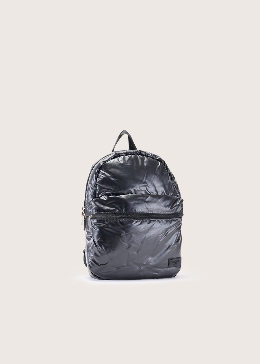 Benny shiny nylon backpack NERO BLACK Woman , image number 2