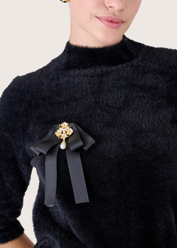 Goccia ribbon pin NERO BLACK Woman null