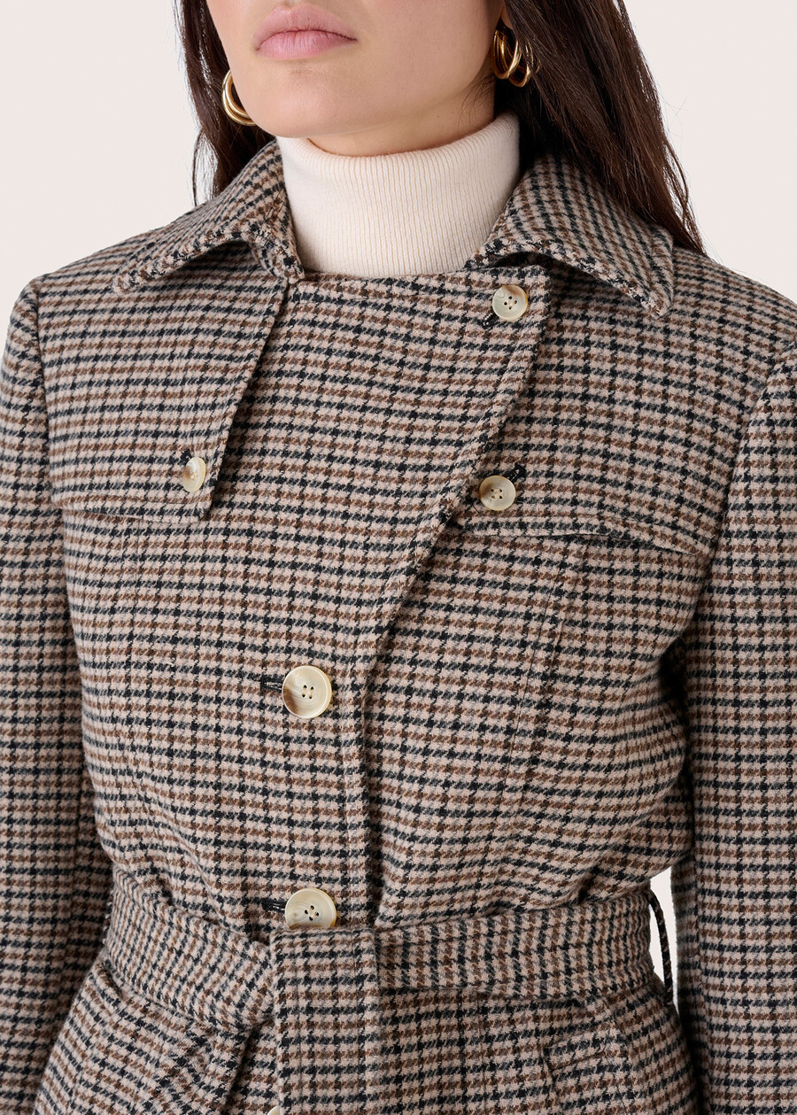 Coat with check pattern MARRONE Woman , image number 3