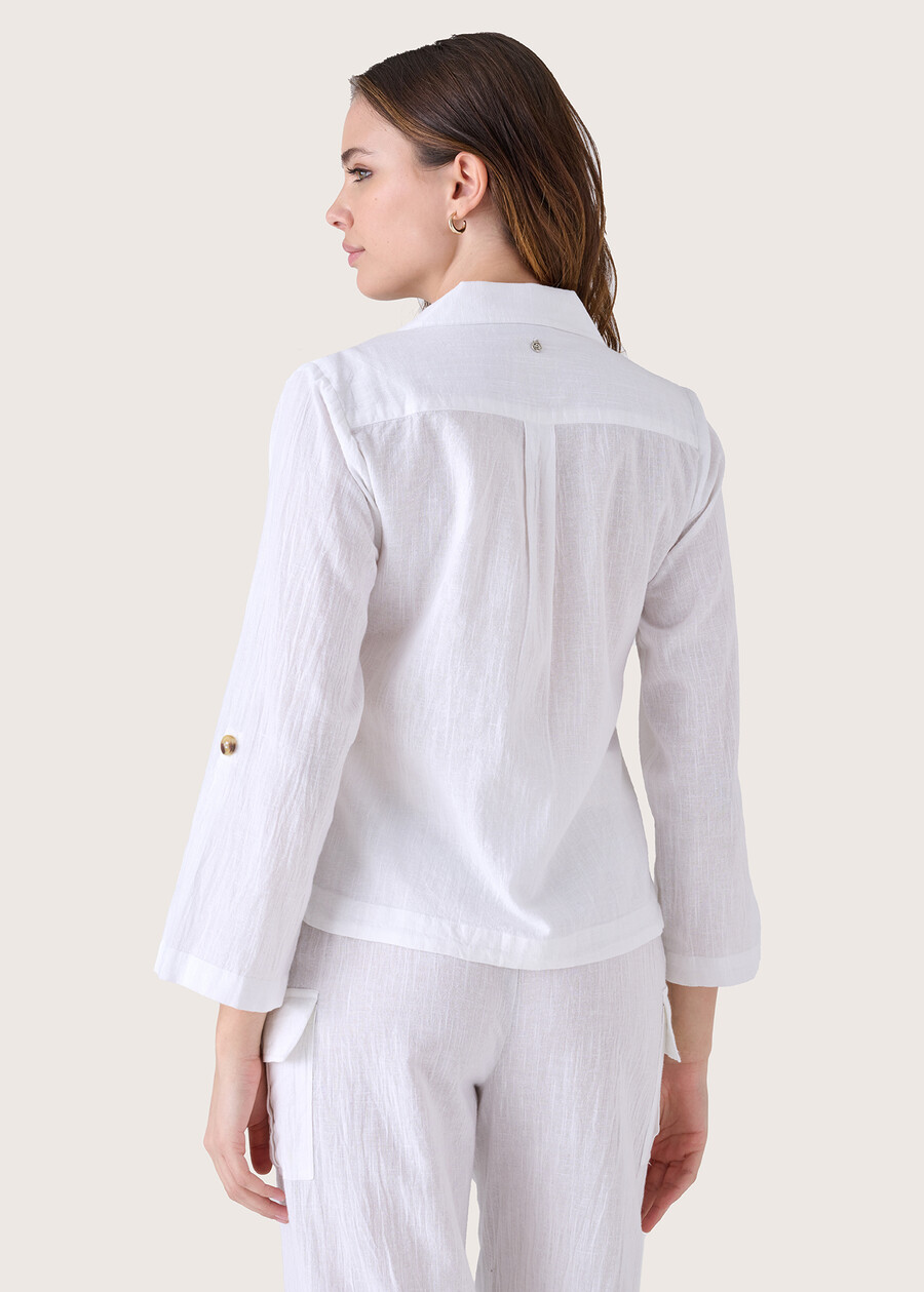 Camicia Coco in rayon BIANCO WHITEBLU FRENCH Donna , immagine n. 3