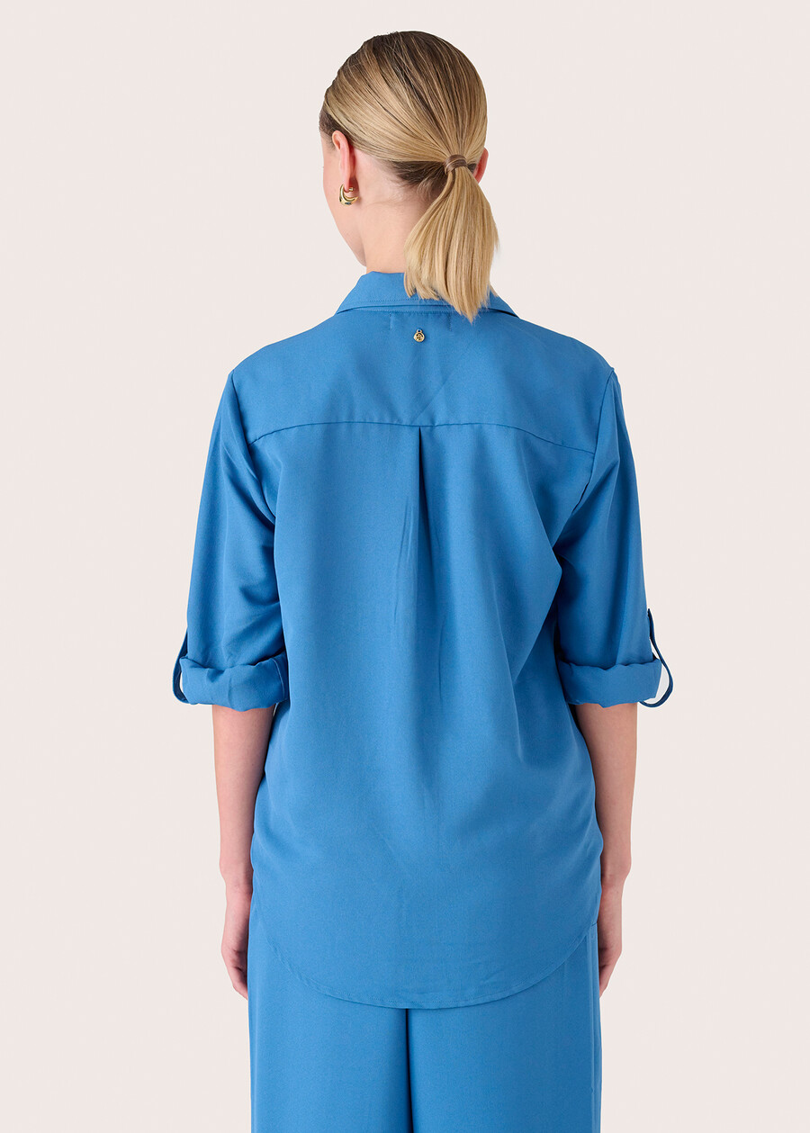 Cairoli crepe shirt BLU AVION Woman , image number 3