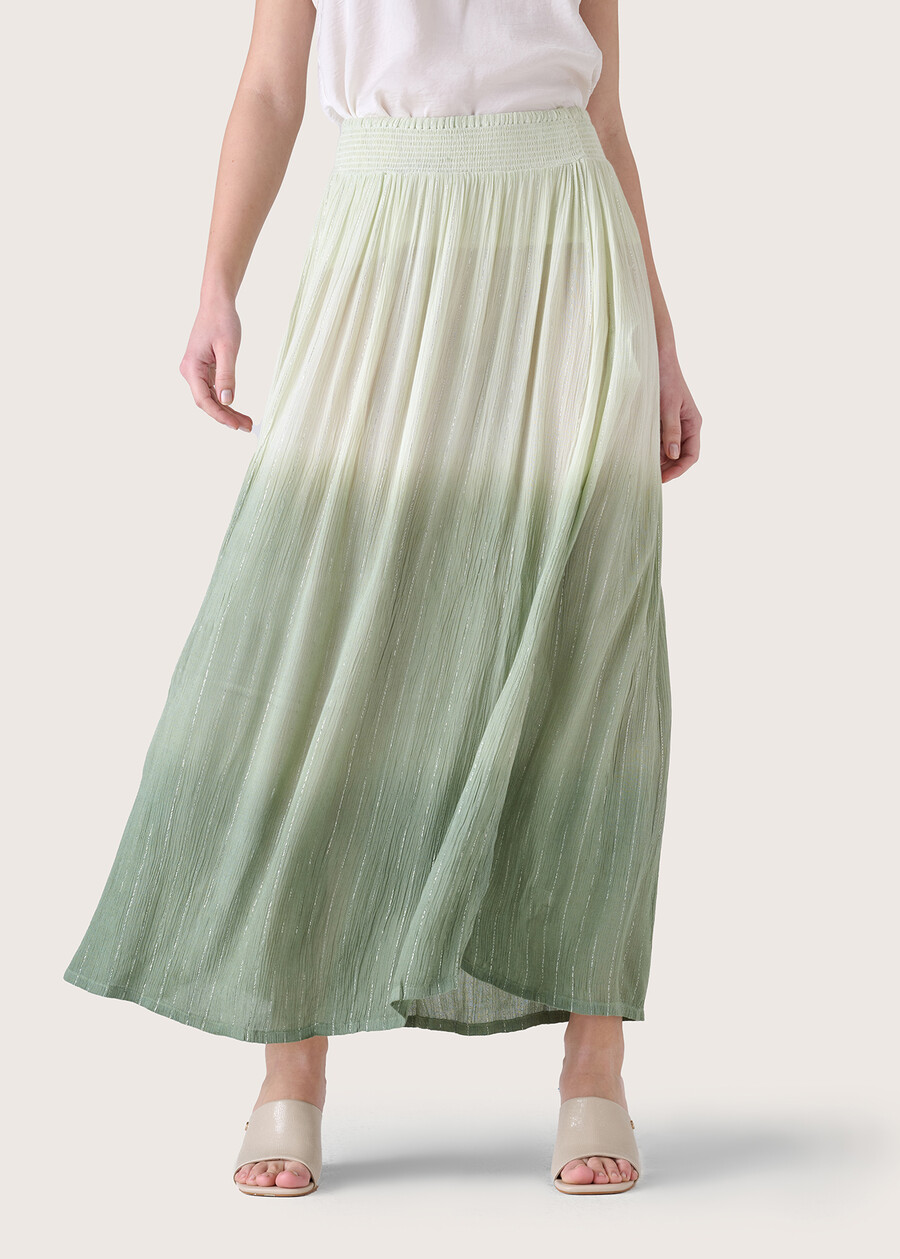 Gin 100% rayon skirt VERDE OLIVA Woman , image number 2