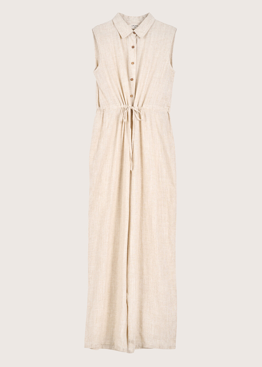 Tommy linen and viscose jumpsuit BEIGE NARCISO Woman , image number 5