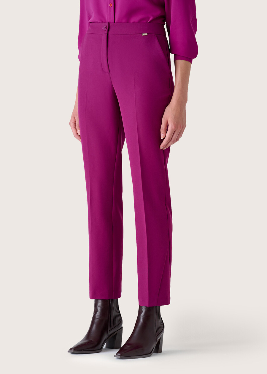 Jacqueline narrow-leg trousers ROSSO MAGENTANERO BLACKBLUE DARK BLUEVERDE BOTTIGLIA Woman , image number 3