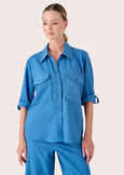 Cairoli crepe shirt BLU AVION Woman image number 1