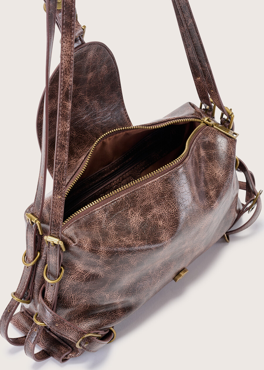 Benilda eco-leather crossbody bag MARRONE JAVA Woman , image number 4