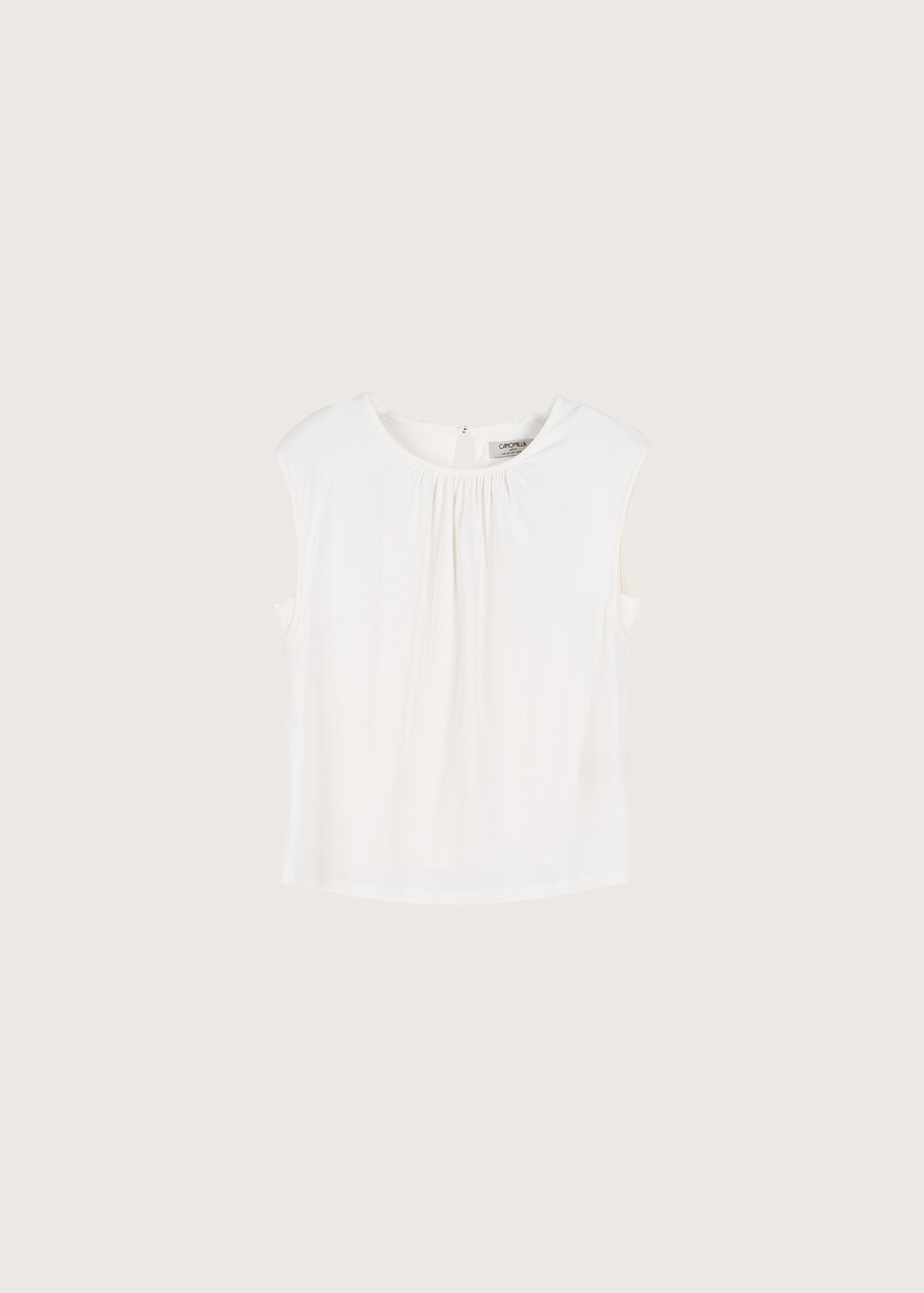 Total viscose t-shirt BIANCO WHITEBLU Woman , image number 4