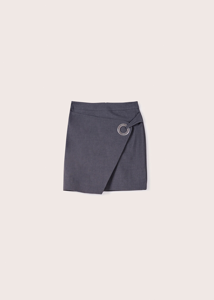 Gio skirt with silver ring GRIGIO DARK GREY Woman , image number 6