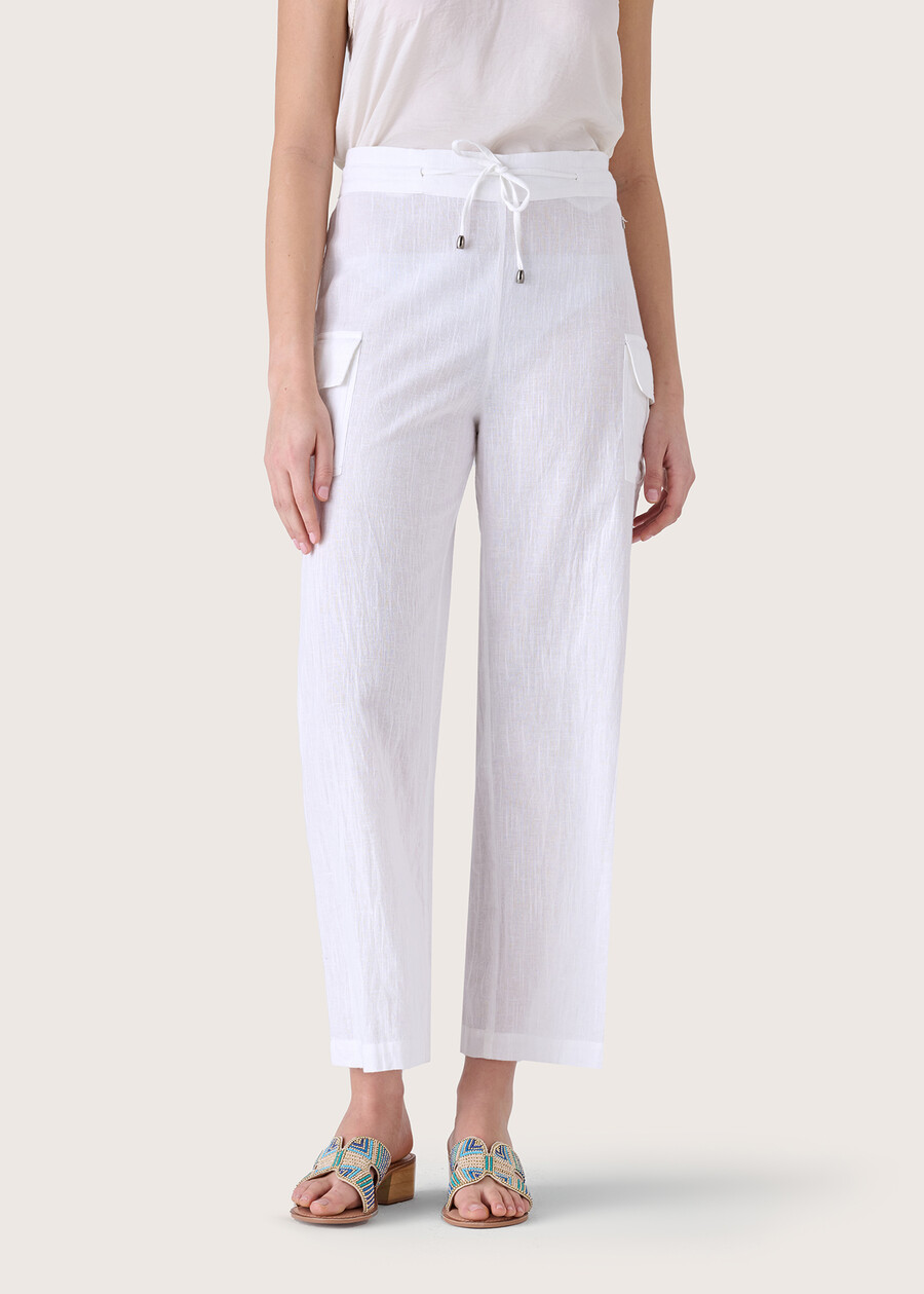 Papi palazzo trousers BIANCO WHITEBLU FRENCH Woman , image number 2