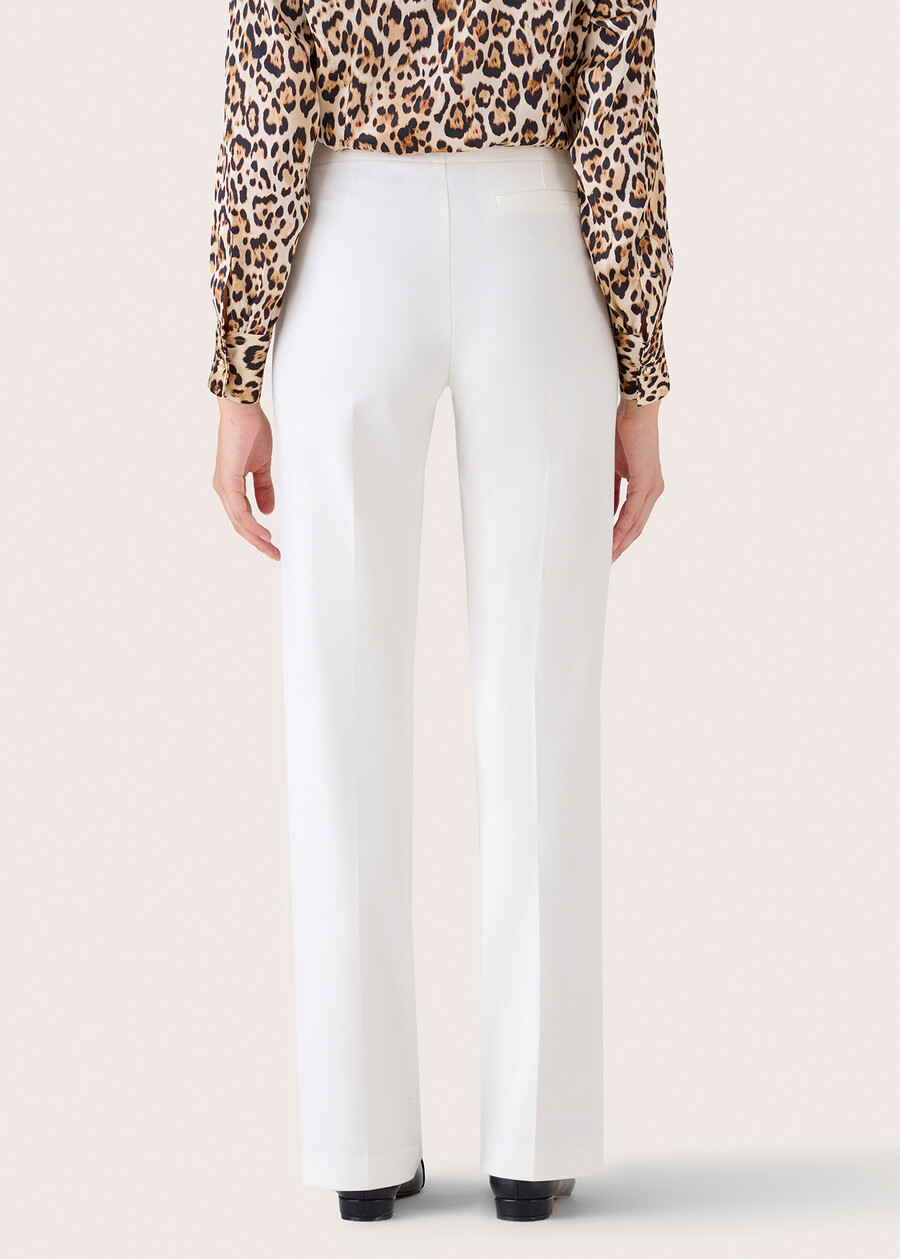 Giorgia trousers in Milano stitch BIANCO WHITENERO BLACK Woman , image number 6